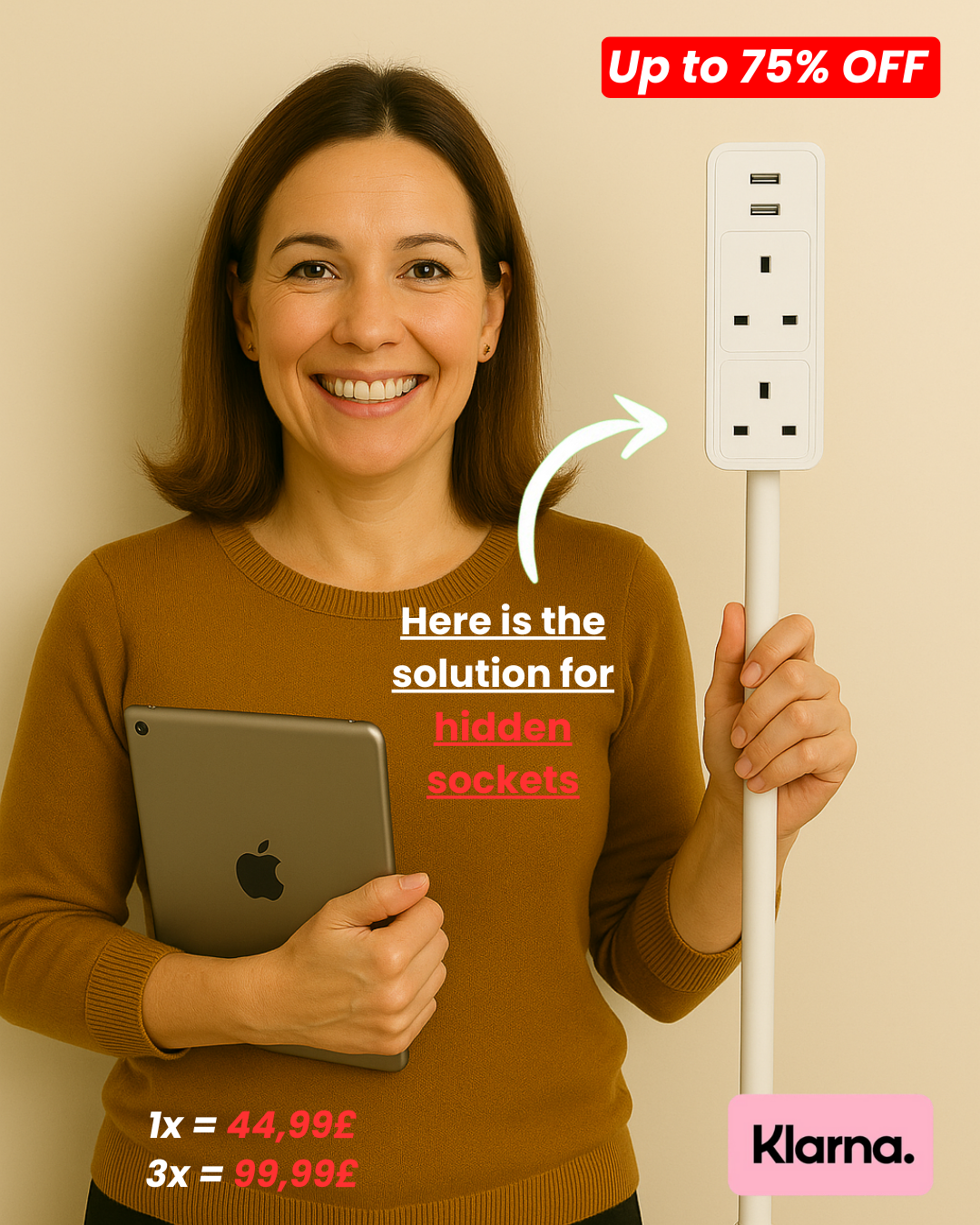 INIA® - The expandable and rotating outlet extender (UK PLUG).