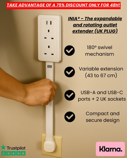 INIA® - The expandable and rotating outlet extender (UK PLUG).